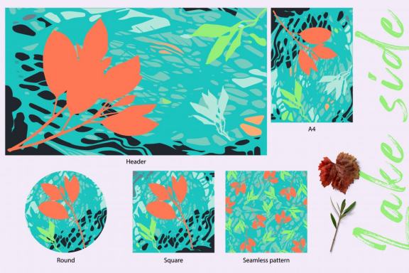 Autumn cutout: vector graphic art and cutout leaves
