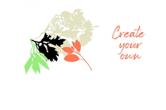 Autumn cutout: vector graphic art and cutout leaves