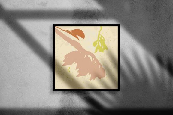 Autumn cutout: vector graphic art and cutout leaves