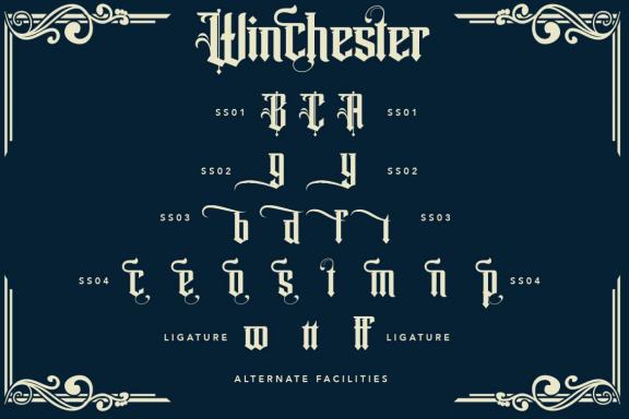 Winchester Blackletter Vintage Label Typeface Font