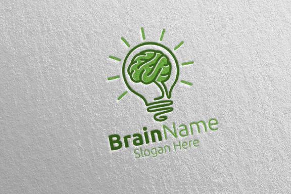 Idea Brain Logo with Think Idea Concept 14