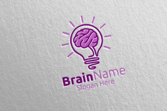 Idea Brain Logo with Think Idea Concept 14