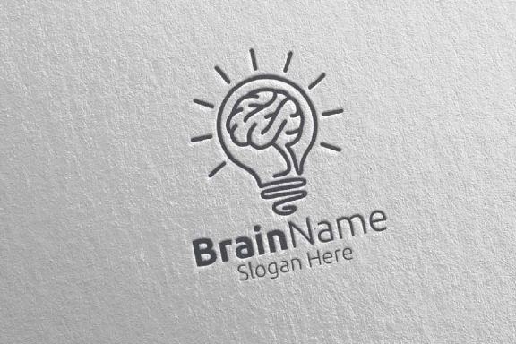 Idea Brain Logo with Think Idea Concept 14