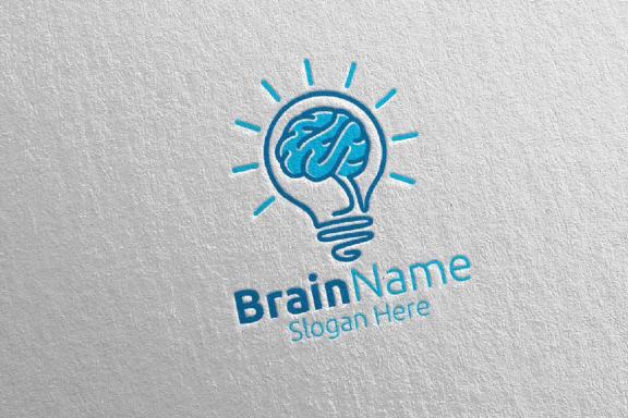 Idea Brain Logo with Think Idea Concept 14