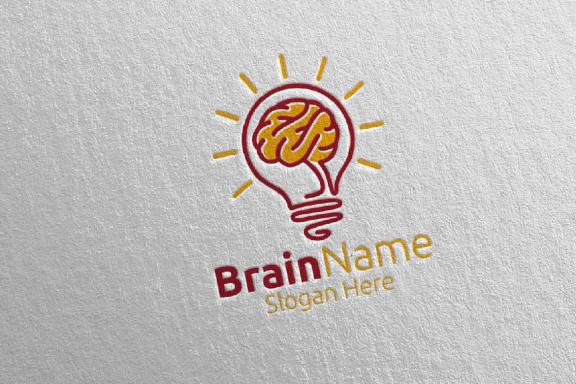 Idea Brain Logo with Think Idea Concept 14