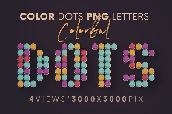 Color Dots - 3D Lettering