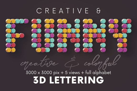 Color Dots - 3D Lettering