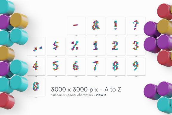 Color Dots - 3D Lettering