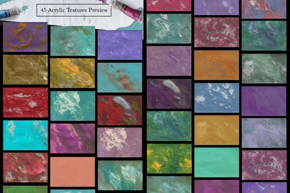 45 Acrylic Paint Textures