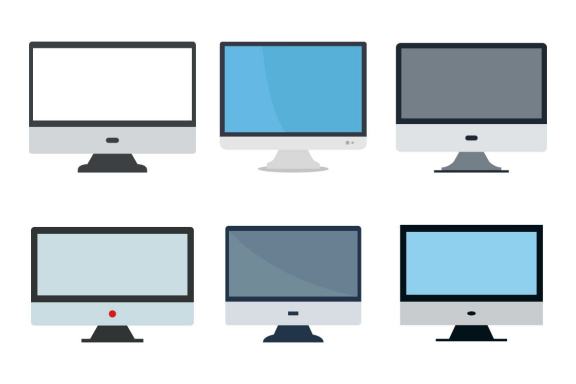 6 Vector Shapes - computer monitor