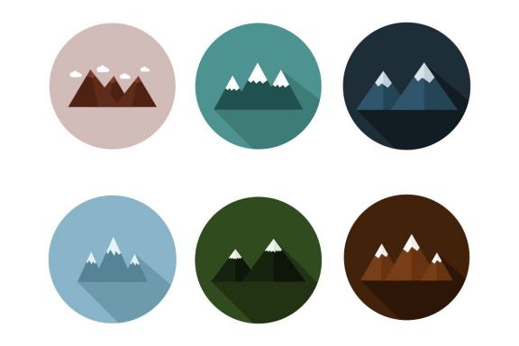 6 Vector Shapes - mountain icons