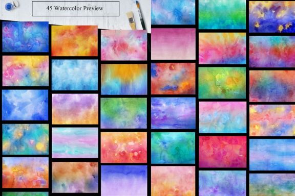 45 Watercolor Backgrounds