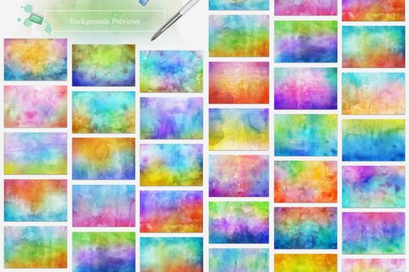 30 Spring Watercolor Backgrounds