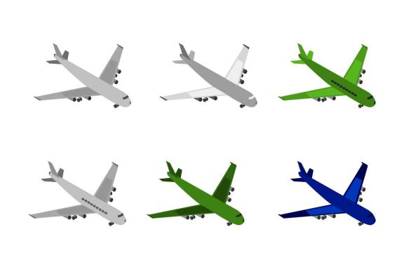 6 isometric car or trucks set 18 - plane