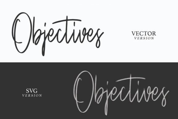 Objectives SVG Brush Font