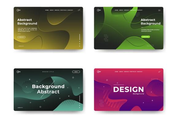Abstract trendy landing pages