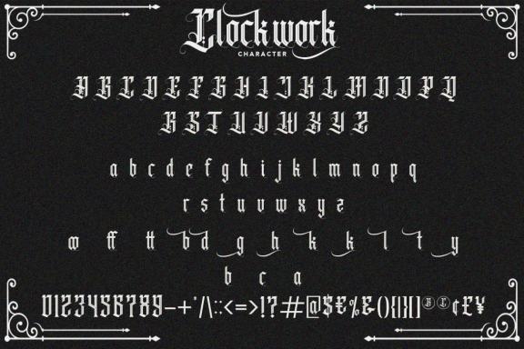 Clockwork Blackletter Typeface