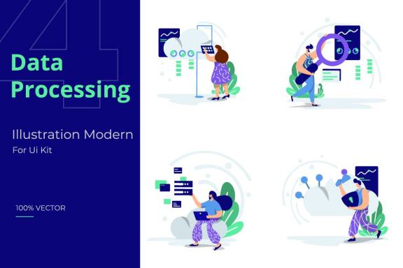 Illustration set Data Processing
