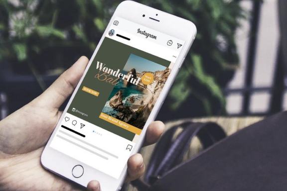 Traveling agency tour and travel instagram carousel powerpoint template