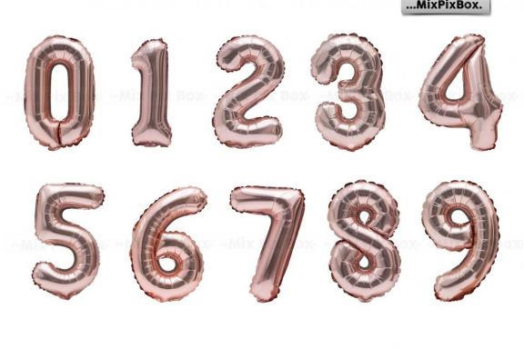Rose Gold Foil Balloons Overlays