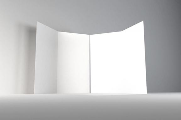 Realistic A4 Bifold Brochure Photoshop Mockup