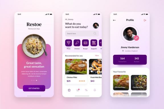Restoe - Restaurant Food App Design Figma & PSD