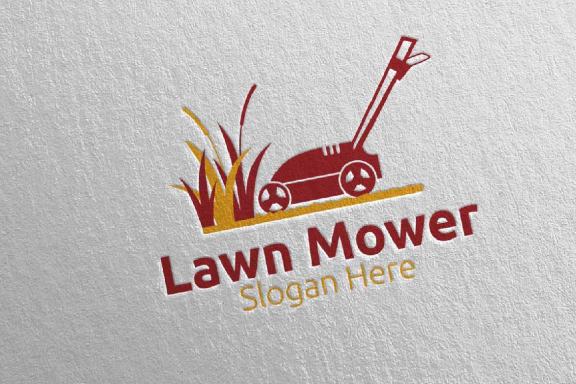 Lawn Mower Gardener Mowing Logo 1