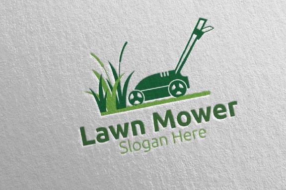 Lawn Mower Gardener Mowing Logo 1