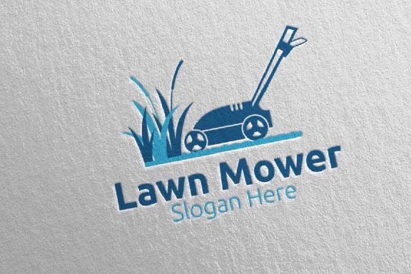 Lawn Mower Gardener Mowing Logo 1