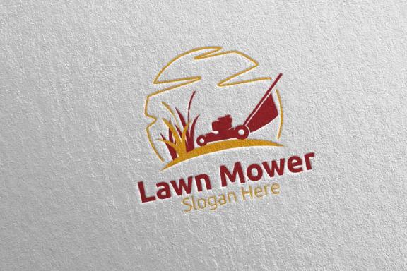 Lawn Mower Gardener Mowing Logo 2