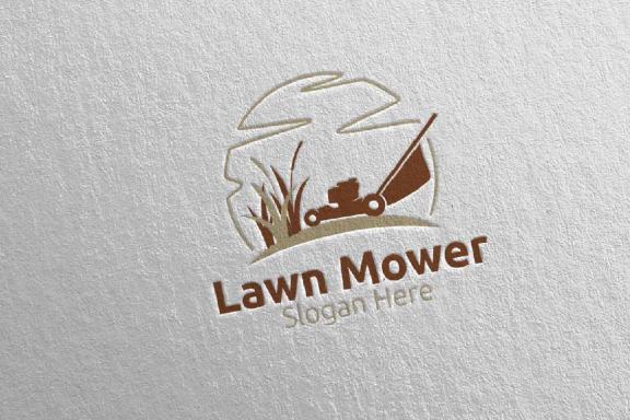 Lawn Mower Gardener Mowing Logo 2