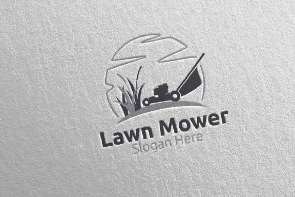 Lawn Mower Gardener Mowing Logo 2