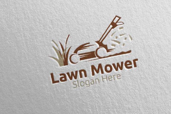 Lawn Mower Gardener Mowing Logo 4