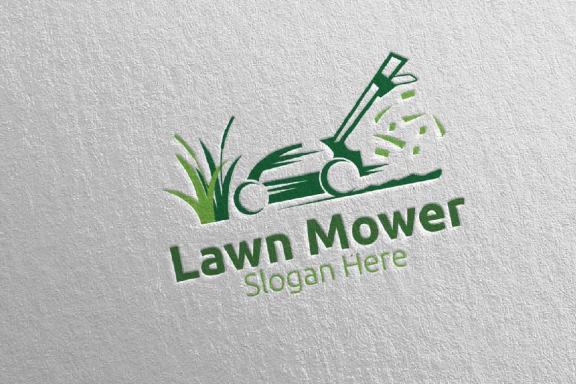 Lawn Mower Gardener Mowing Logo 4