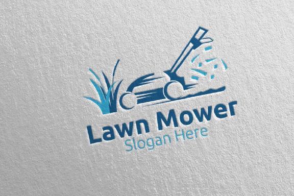 Lawn Mower Gardener Mowing Logo 4
