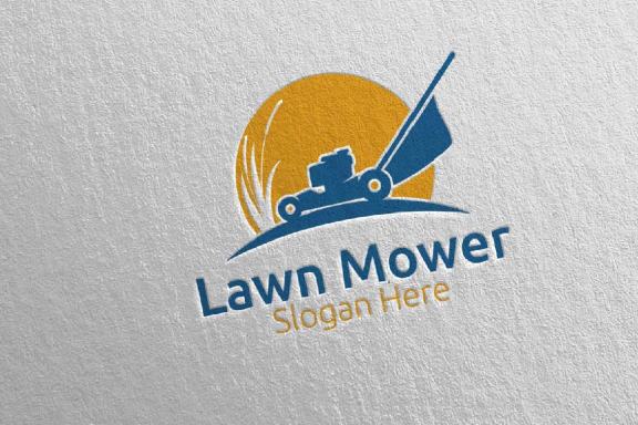 Lawn Mower Gardener Mowing Logo 5