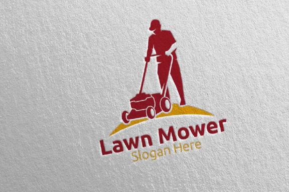 Lawn Mower Gardener Mowing Logo 21
