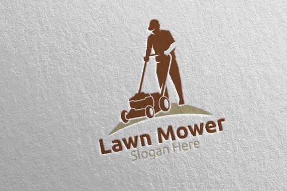 Lawn Mower Gardener Mowing Logo 21