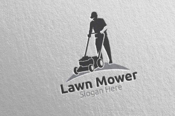 Lawn Mower Gardener Mowing Logo 21
