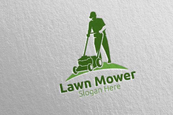 Lawn Mower Gardener Mowing Logo 21