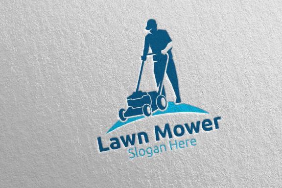 Lawn Mower Gardener Mowing Logo 21