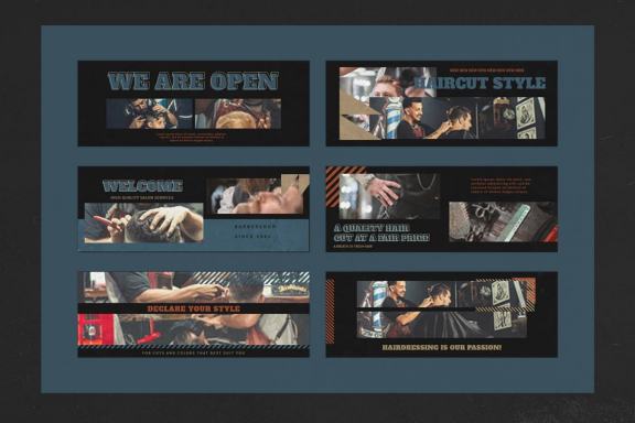 Oldschool Barbershop Facebook Ads Banner