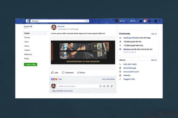 Oldschool Barbershop Facebook Ads Banner