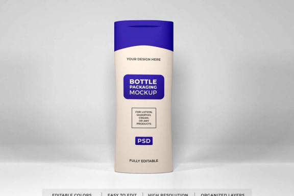Realistic Lotion Cream and Shampoo Bottle Mockup