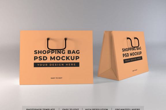 Realistic Shopping Bag Mockup Template
