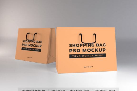 Realistic Shopping Bag Mockup Template
