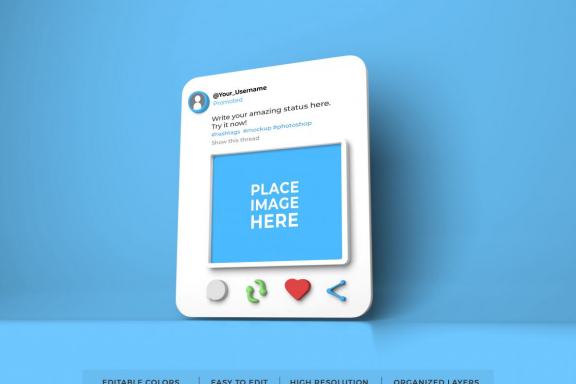Realistic Instagram Social Media Mockup Template