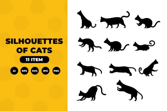 Silhouettes of cat