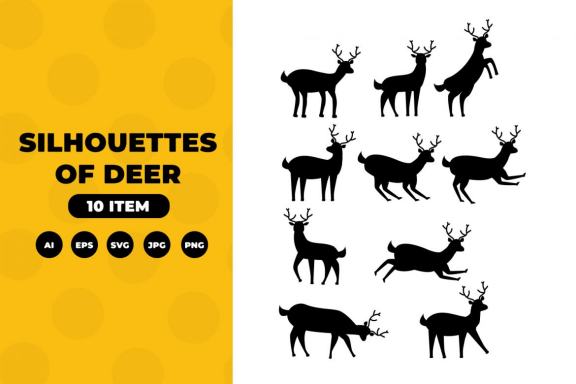 Silhouettes of deer