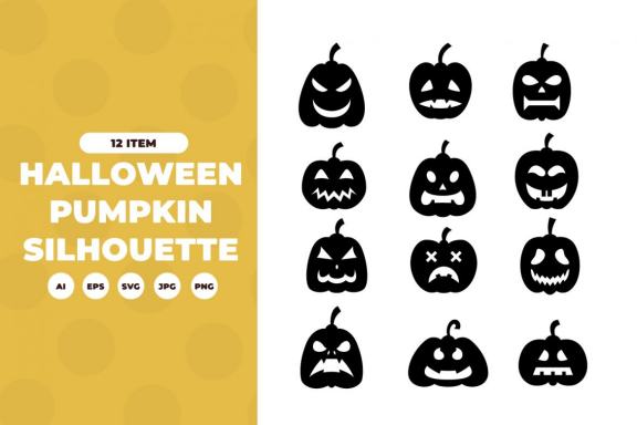 Silhouettes of pumpkin